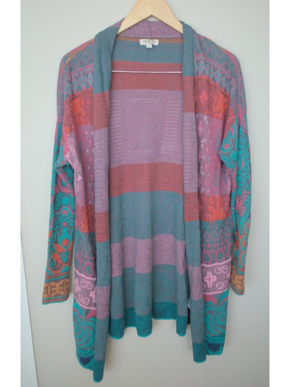 IVKO colourful knit cotton blend cardigan size 36